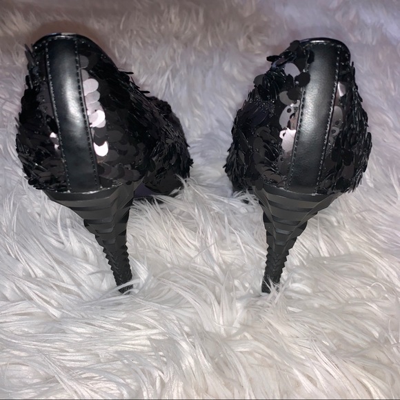 Rachel Roy Black Sequence Heels - Picture 3 of 8